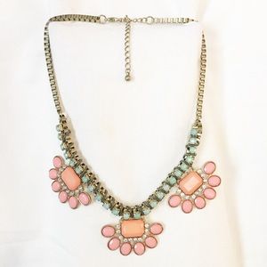Gold, Coral, and Turquoise Necklace